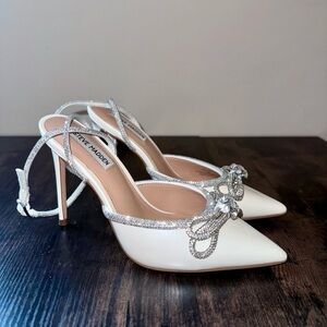 Viable White Stiletto Bedazzled Steve Madden Heels